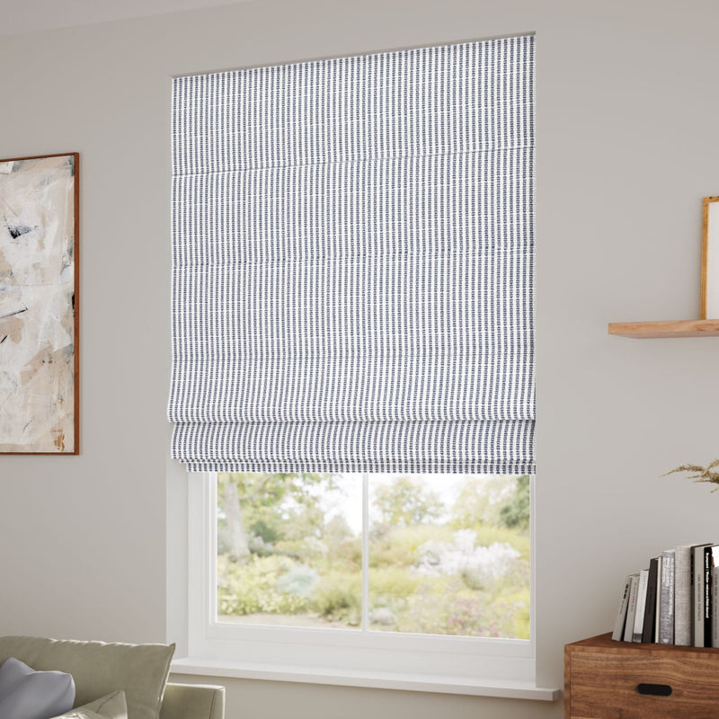 ColorizedZoom Ella Stripe Navy  Roman Blind 7413
