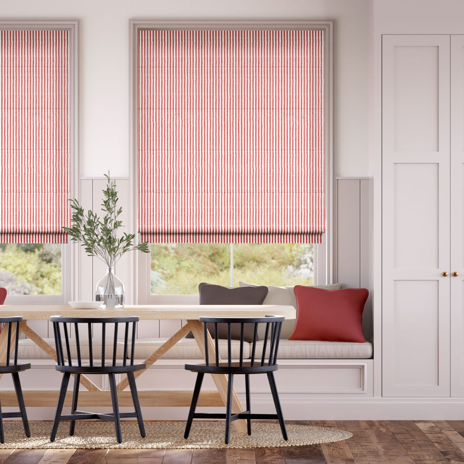 Colorized Ella Stripe Strawberry Roman Blind 7416