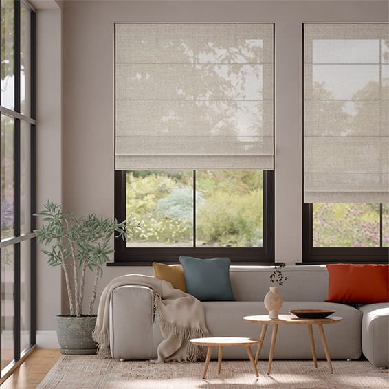 Colorized Lumiere Unlined Laurel Oatmeal Roman Blind 7424