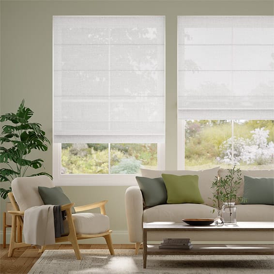 Colorized Lumiere Unlined Laurel White Roman Blind 7425