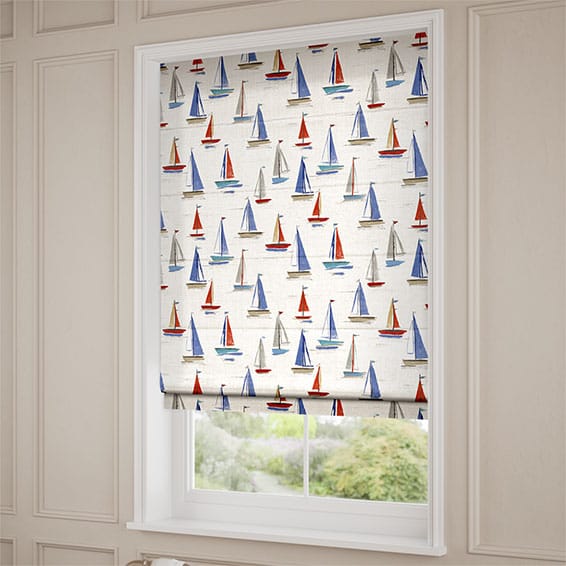 ColorizedZoom Sail Away Nautical Roman Blind