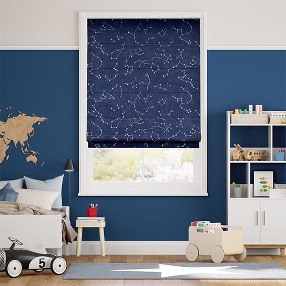 Colorized Galaxy Sky Denim  Roman Blind 7465