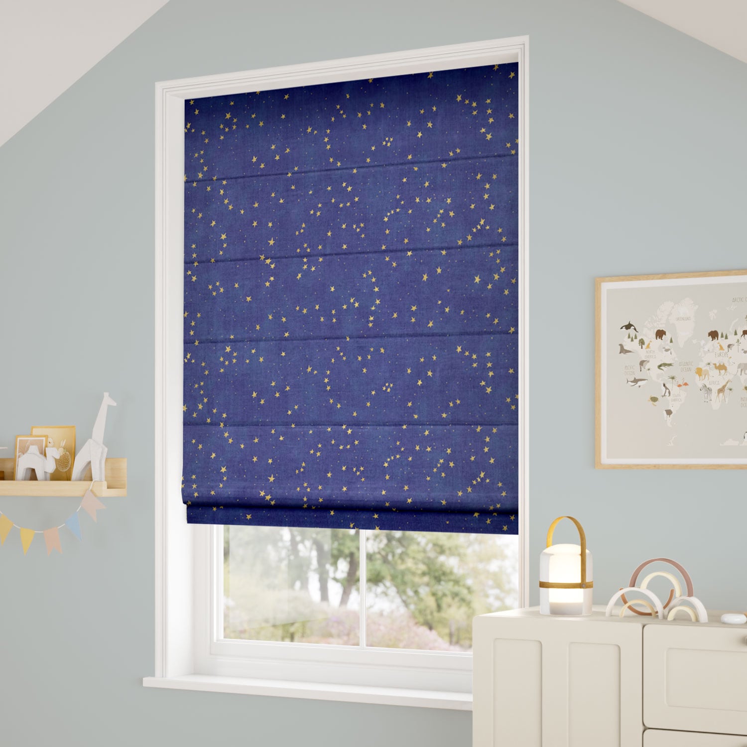 ColorizedZoom Star Gazing Night Sky Roman Blind