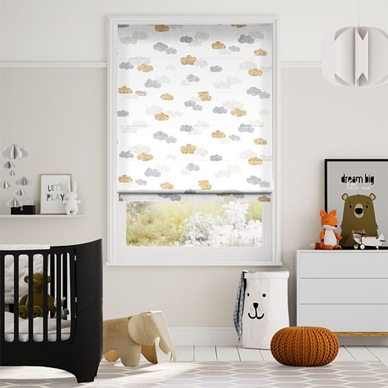 Colorized Happy Clouds Dawn Roman Blind