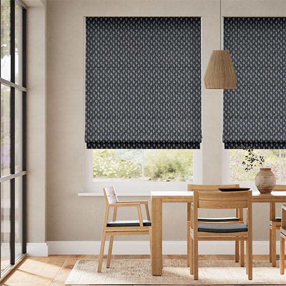 Colorized Eleanor Indigo Roman Blind 7474