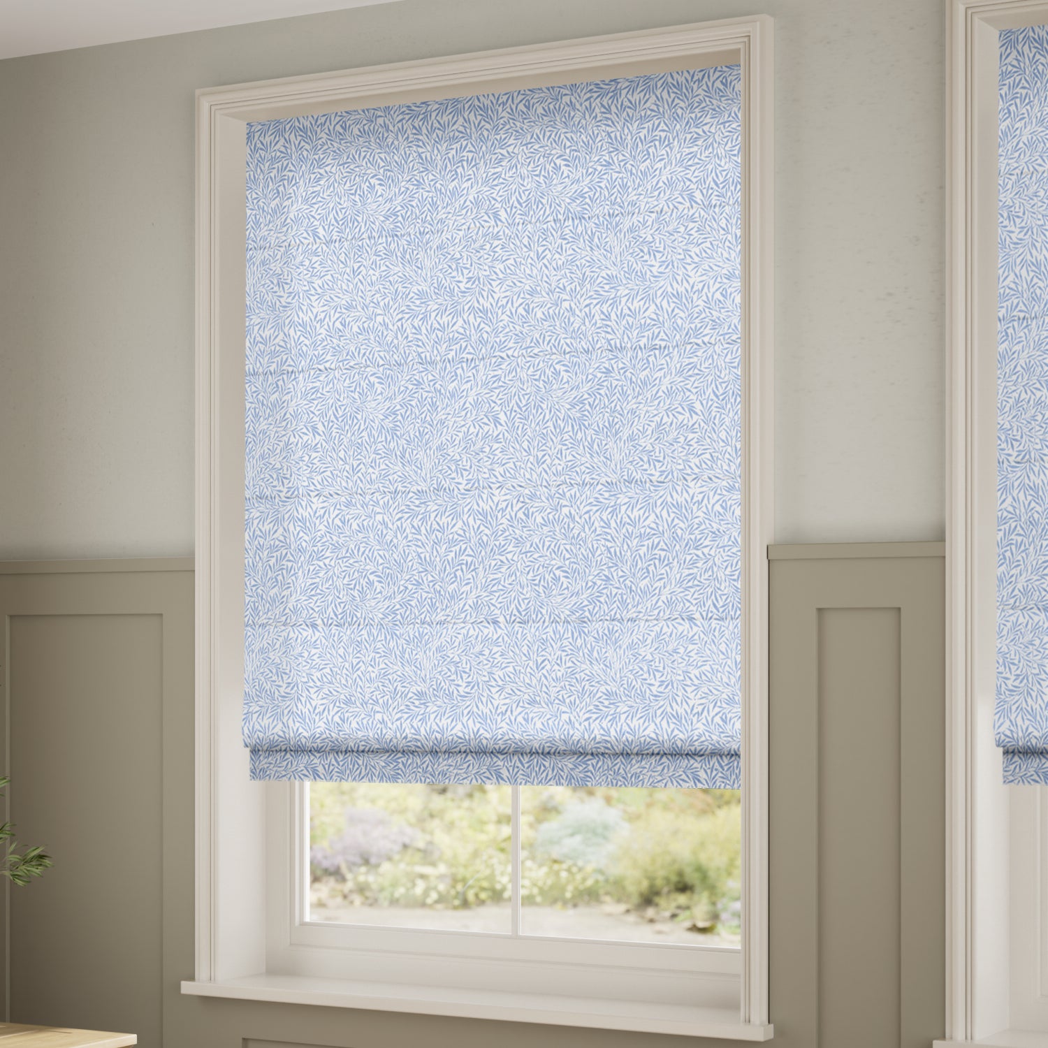 ColorizedZoom William Morris Willow Cornflower Roman Blind 7480