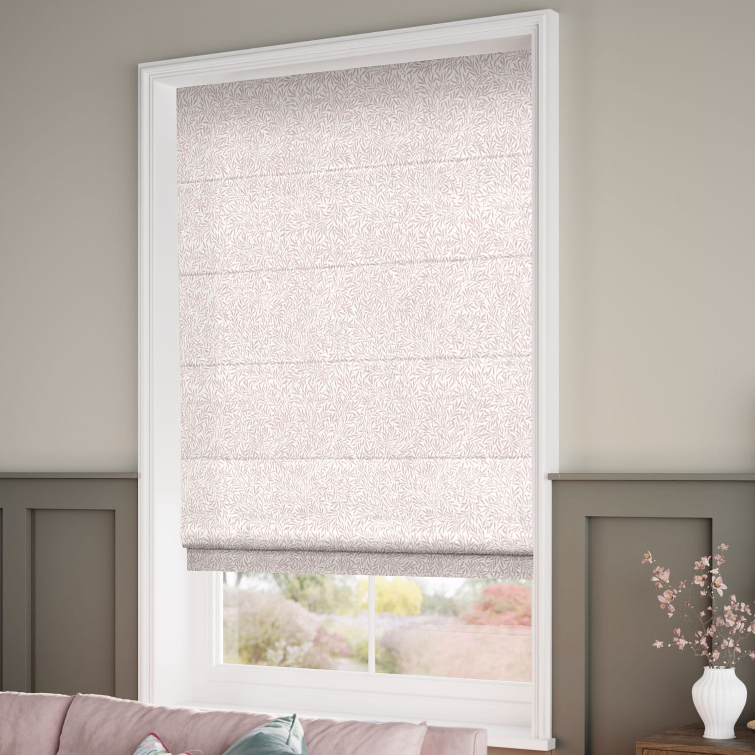 ColorizedZoom William Morris Willow Blush  Roman Blind 7479