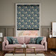 Colorized William Morris Golden Lily Twilight Roman Blind 7491