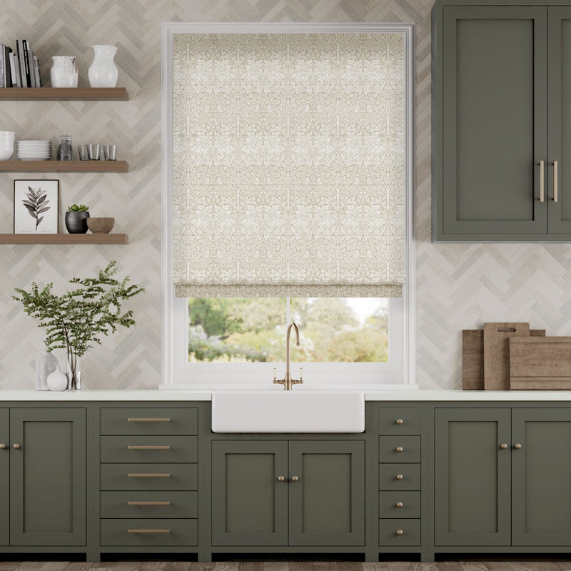 Colorized William Morris Brother Rabbit Parchment Roman Blind 7494