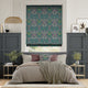 Colorized William Morris Blackthorn Indigo Roman Blind 7504