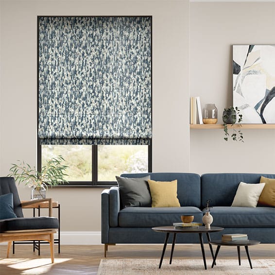 Colorized  Blurred Velvet Denim Roman Blind 7510