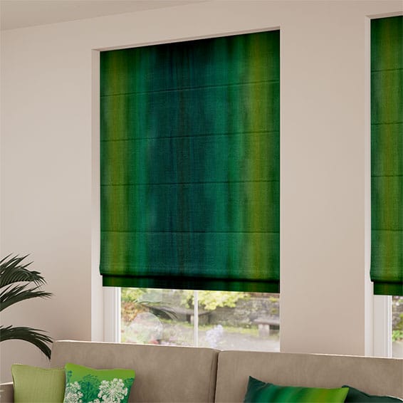 ColorizedZoom Watercolour Emerald Roman Blind 7527