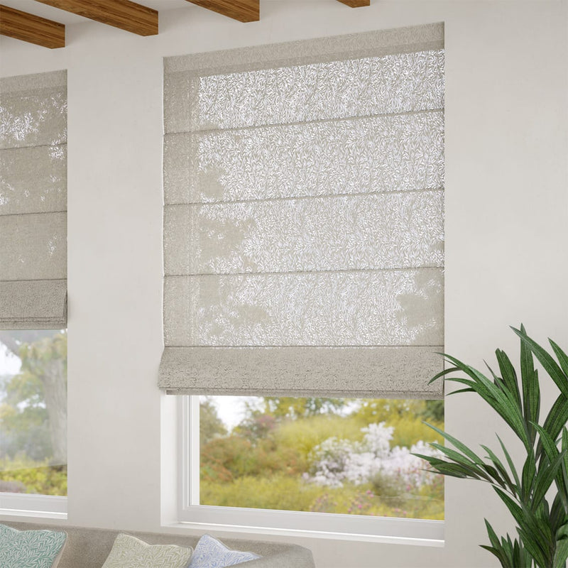 ColorizedZoom William Morris Willow Voile Pebble Roman Blind 7529