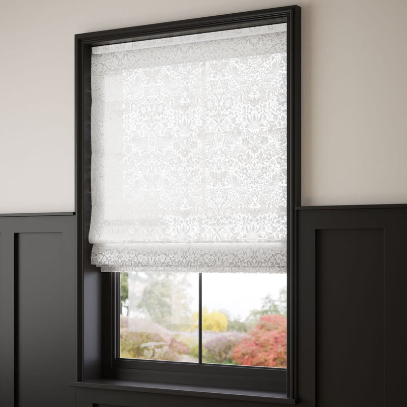 ColorizedZoom William Morris Strawberry Thief Voile Chantilly Roman Blind 7533