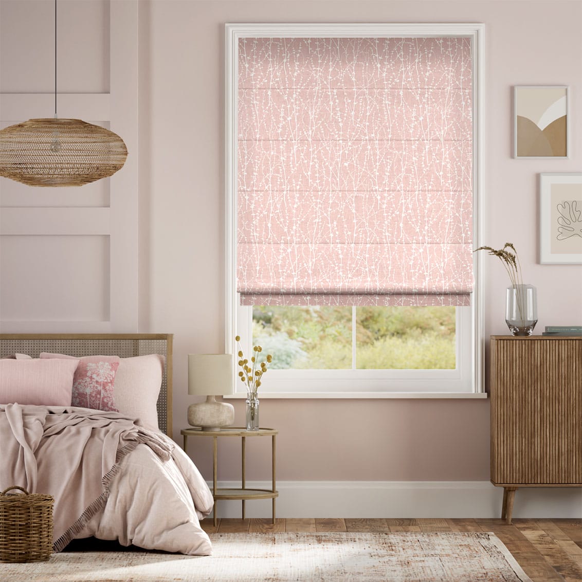 Colorized Dockleaf Blush Roman Blind