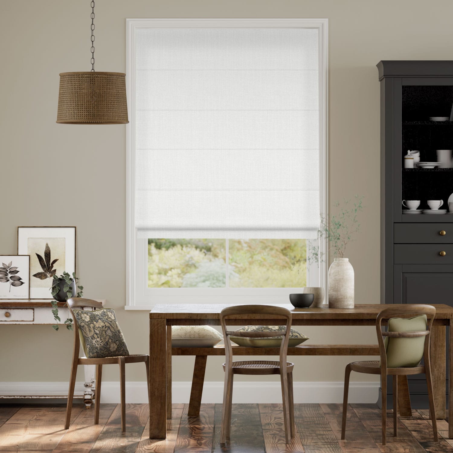 Colorized Averley Snow White Roman Blind 7552