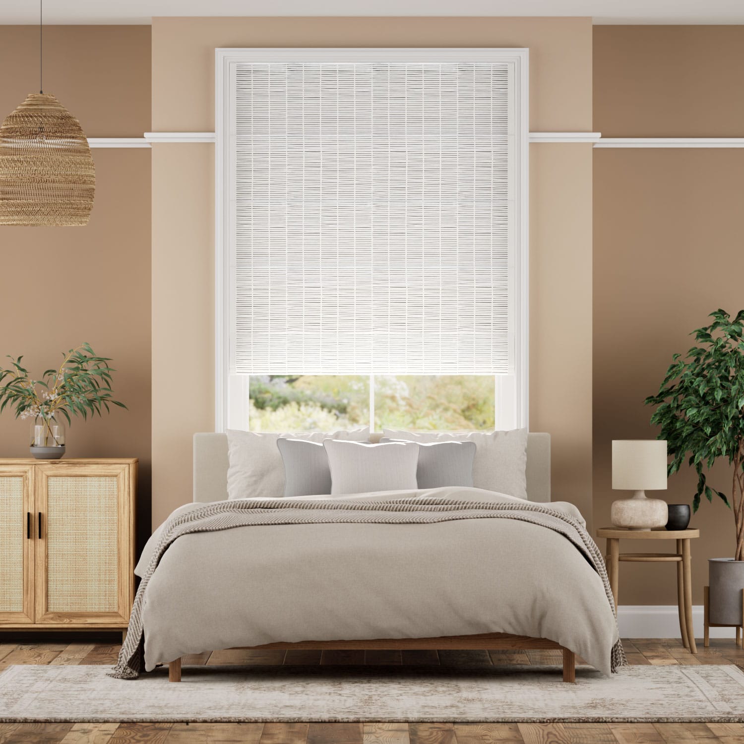 Colorized Goa Blackout Alabaster & Bone Roman Blind