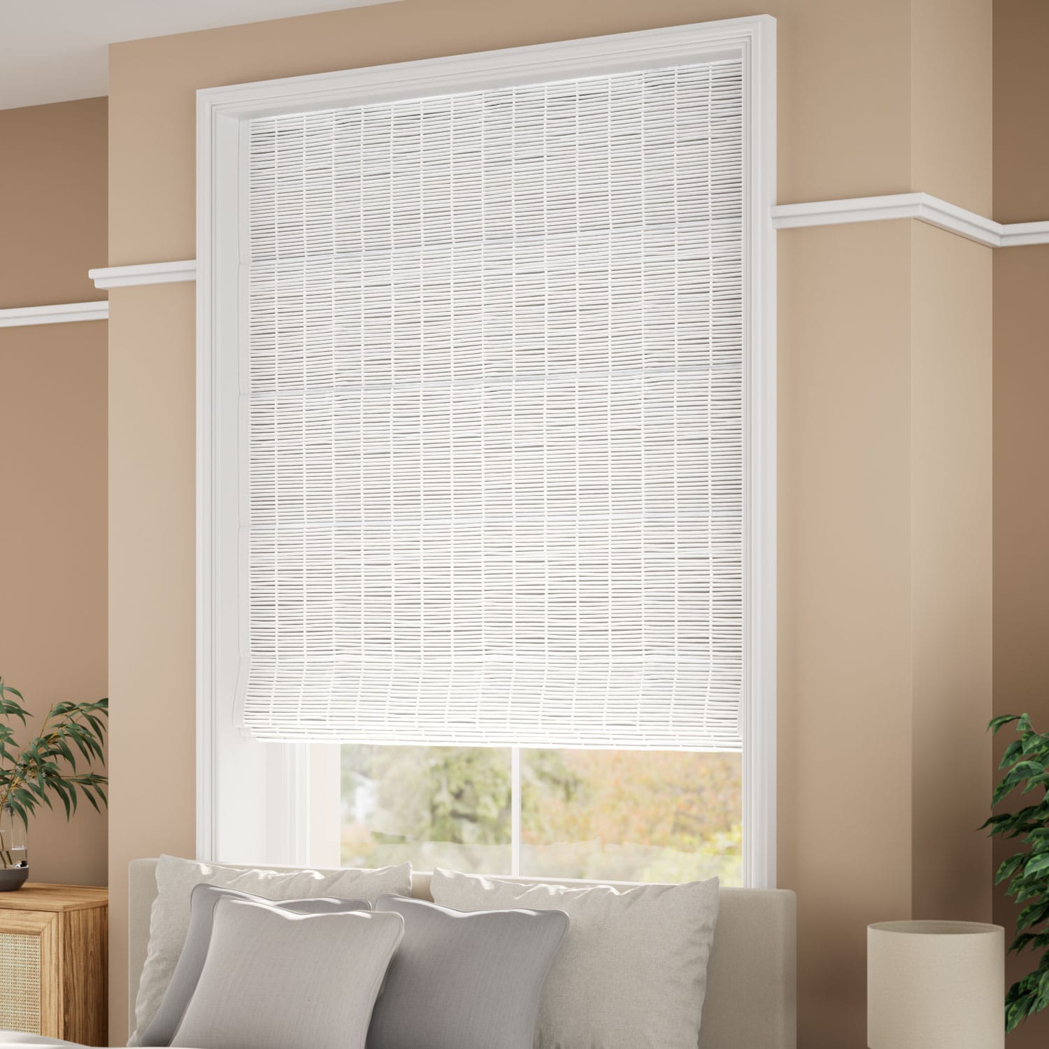 ColorizedZoom Goa Blackout Alabaster & Bone Roman Blind