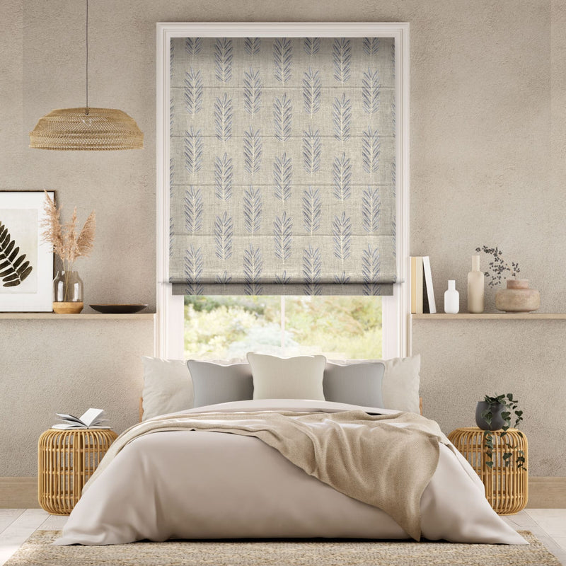 Colorized Folia Fjord Blue Roman Blind 7576