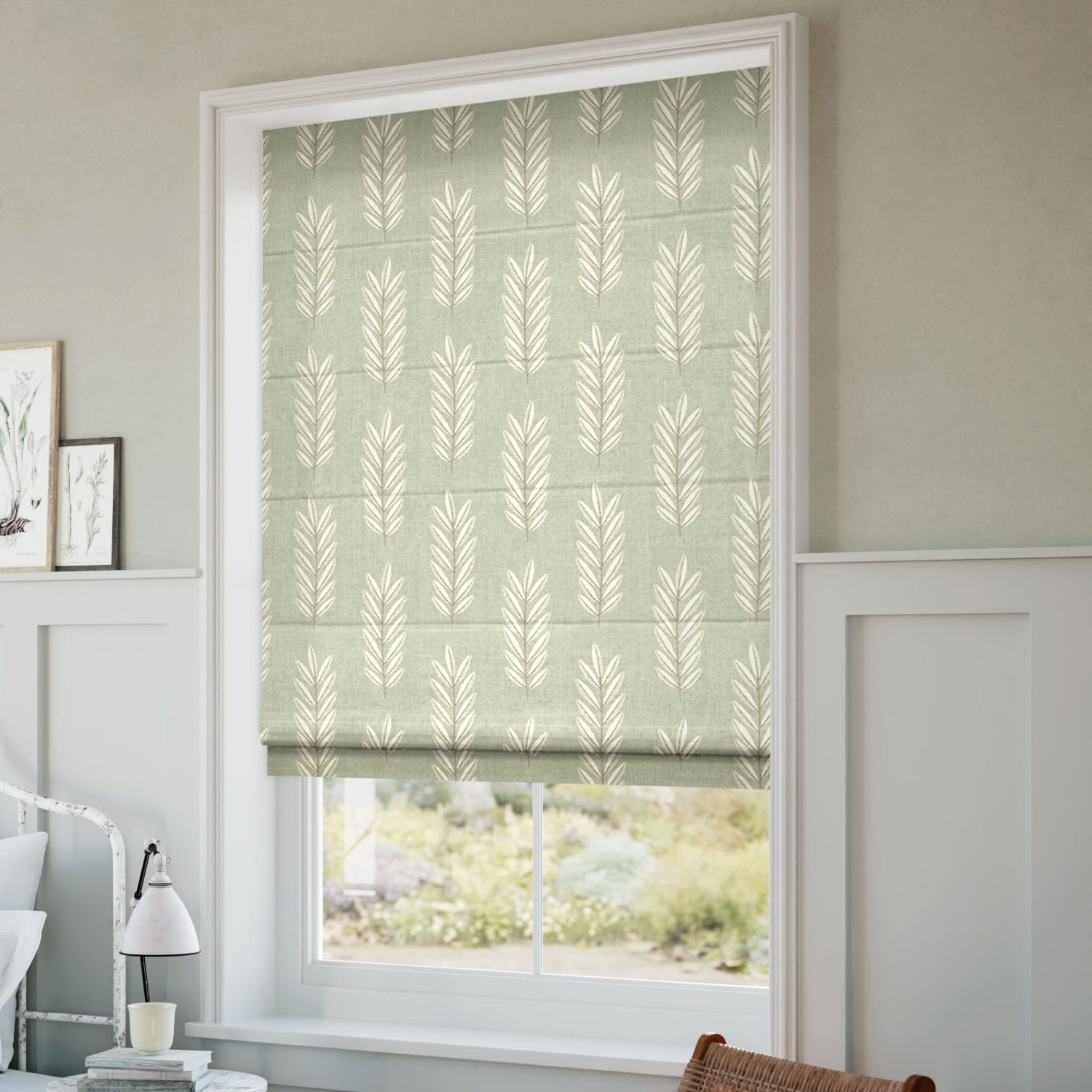 ColorizedZoom Folia Fresh Sage Roman Blind 7577