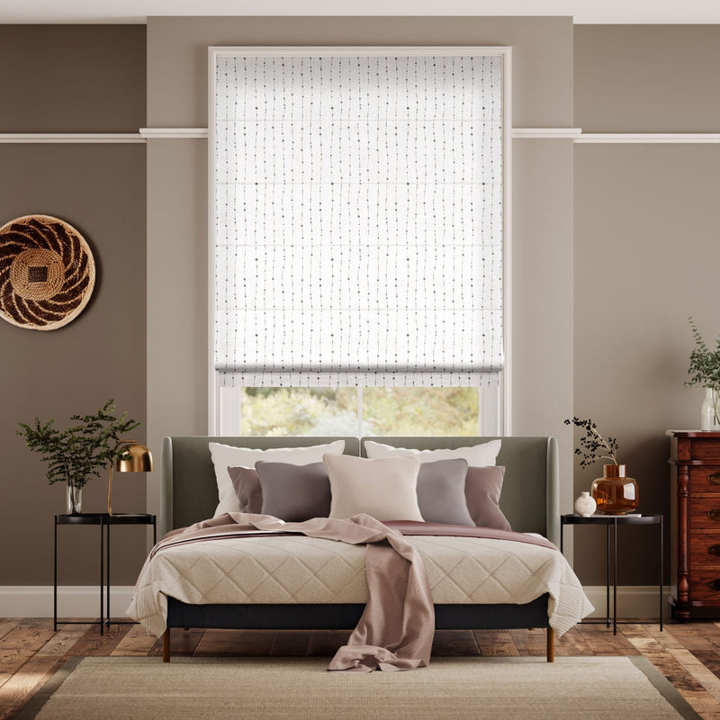Colorized Knots Pewter Roman Blind 7578