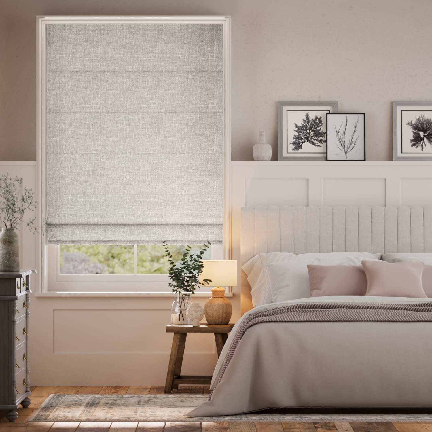 Colorized Sedona Blackout Pepper Roman Blind 7585