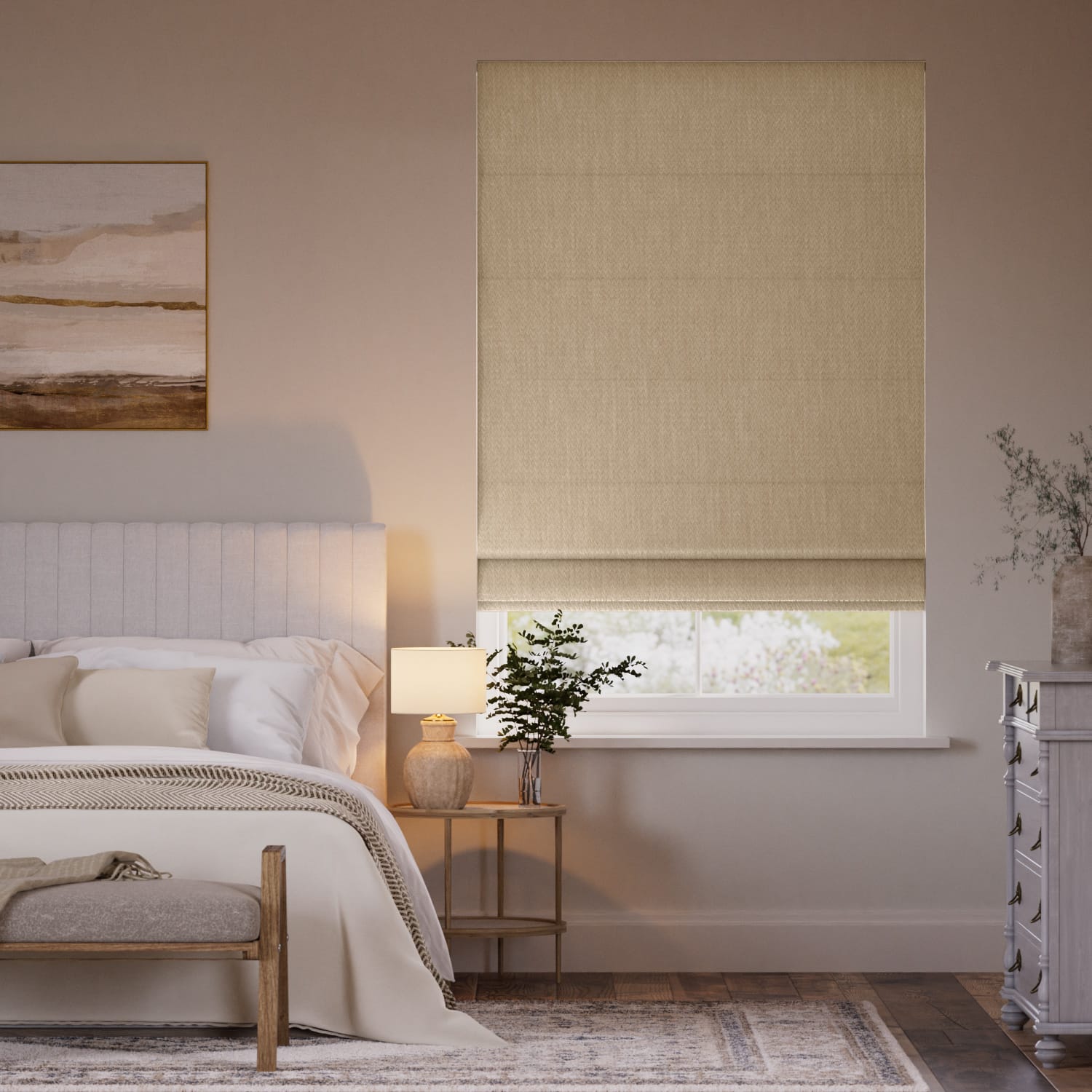 Colorized Grenada Blackout Flax Roman Blind 7587