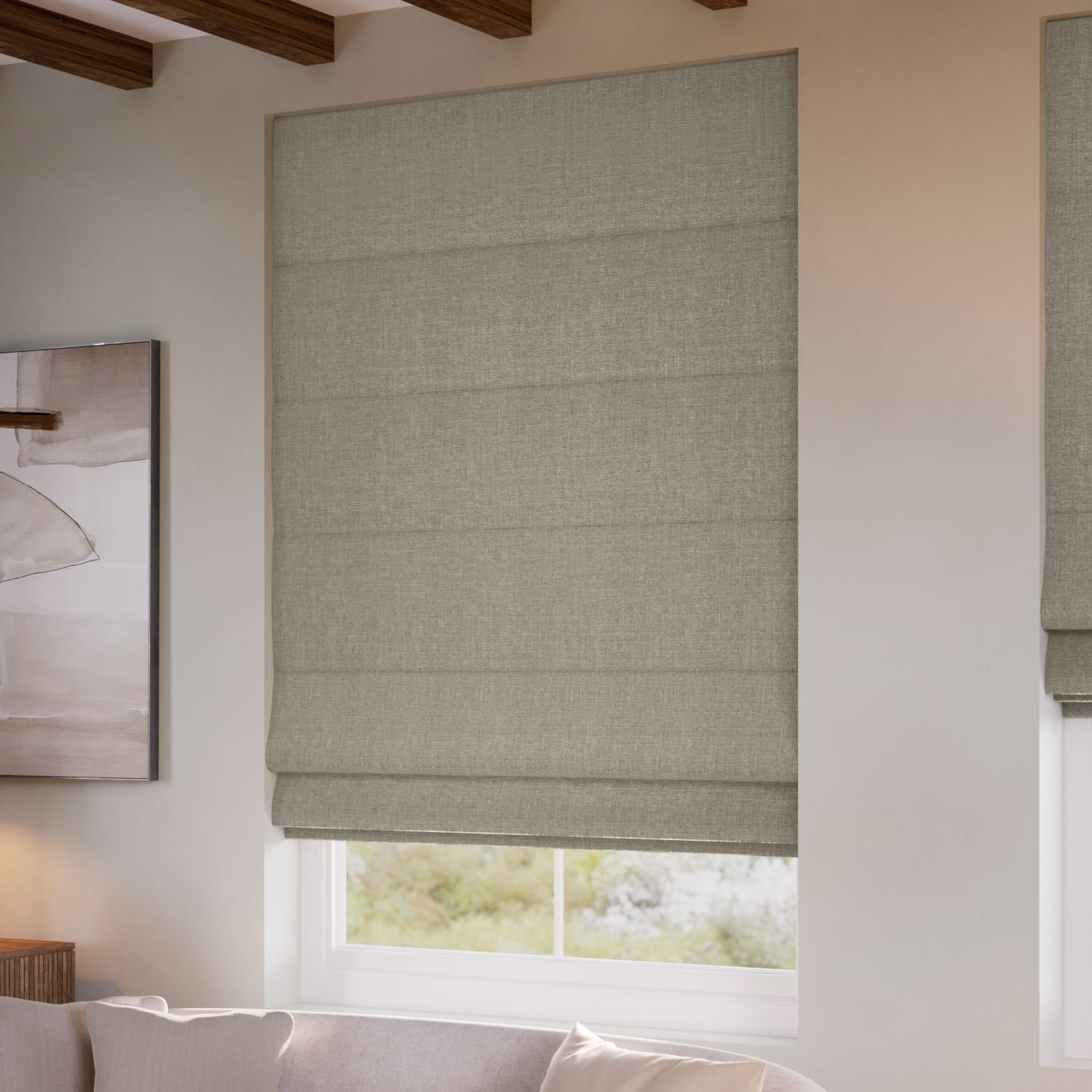 ColorizedZoom Denver Blackout Earth Grey Roman Blind 7591