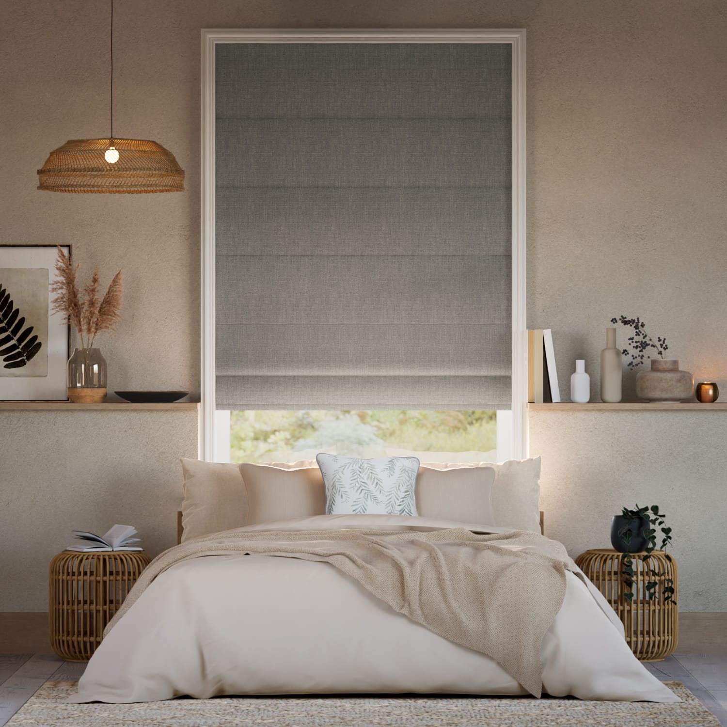 Colorized Denver Blackout Mid-Grey Roman Blind 7594