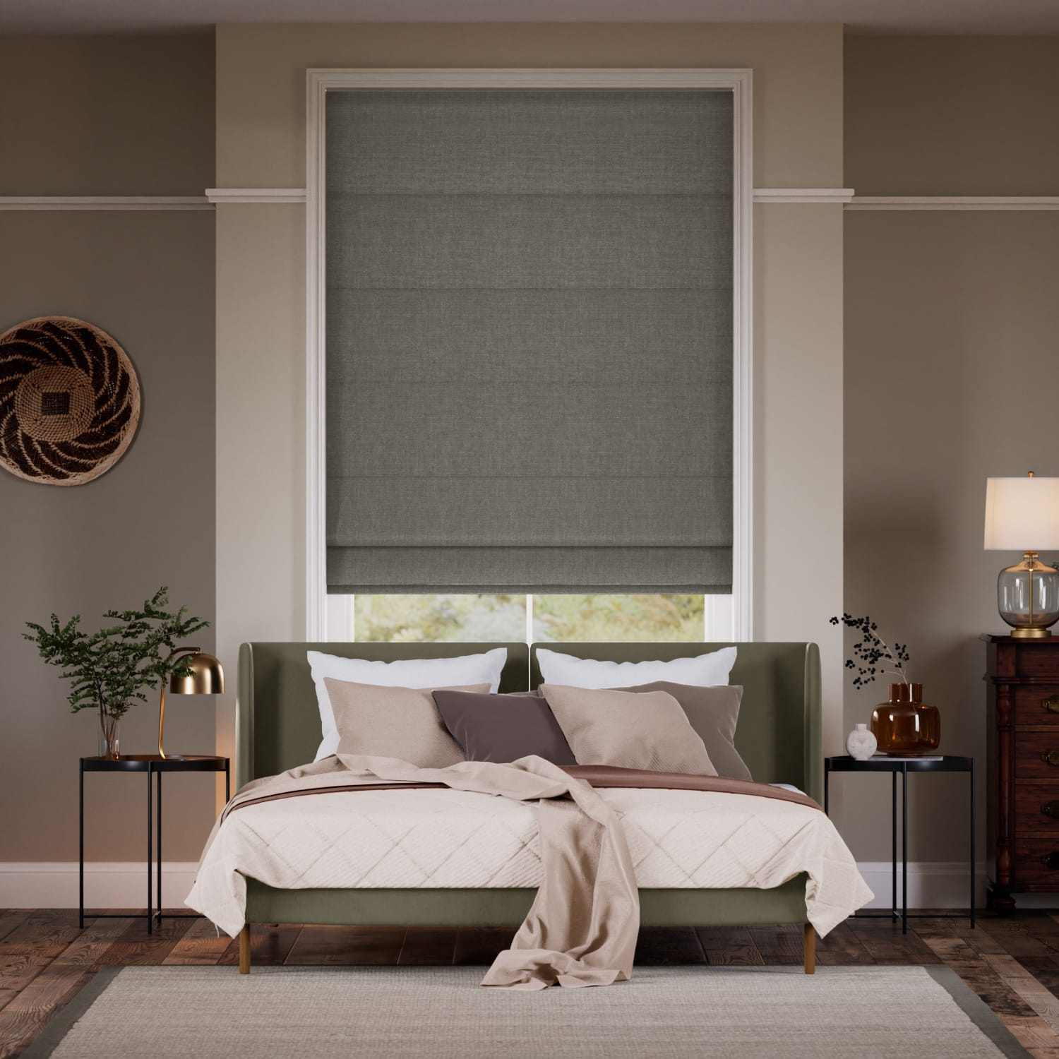 Colorized Denver Blackout Slate Roman Blind 7595