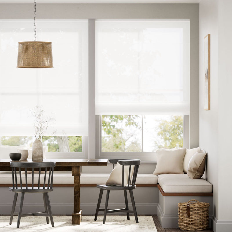 Colorized Cirrus Voile Bright White Roman Blind 7601