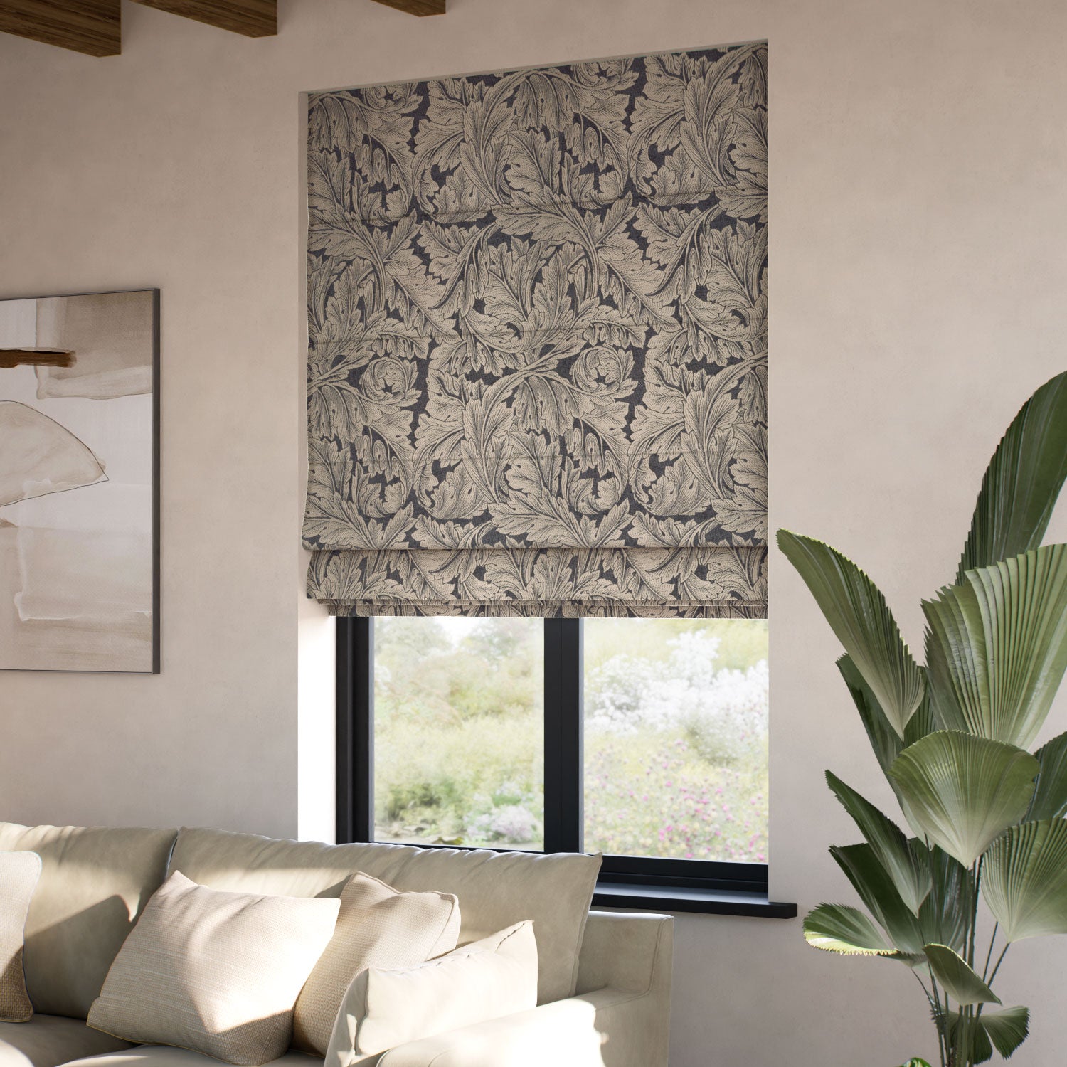 ColorizedZoom William Morris Acanthus Jacquard Antique Bronze  Roman Blind 7603