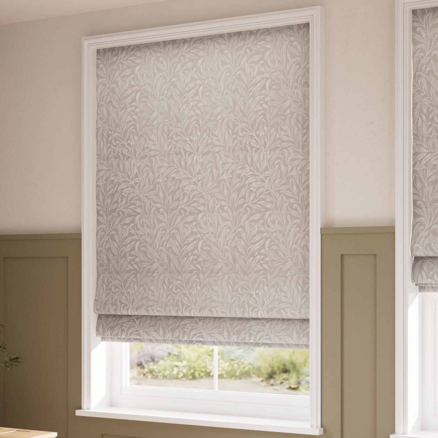 ColorizedZoom William Morris Willow Bough Jacquard Linen Roman Blind 7618