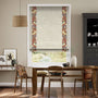 Colorized William Morris Strawberry Thief Harissa Red & Paleo Linen Vintage Cream Roman Blind 7642