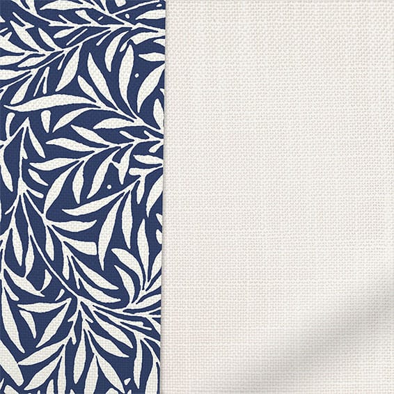 ColorizedPLA William Morris Willow Ink & Bijou Linen Alabaster Roman Blind 7650