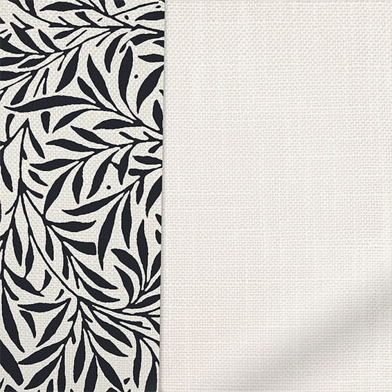 ColorizedPLA William Morris Willow Onyx & Bijou Linen Alabaster Roman Blind 7651