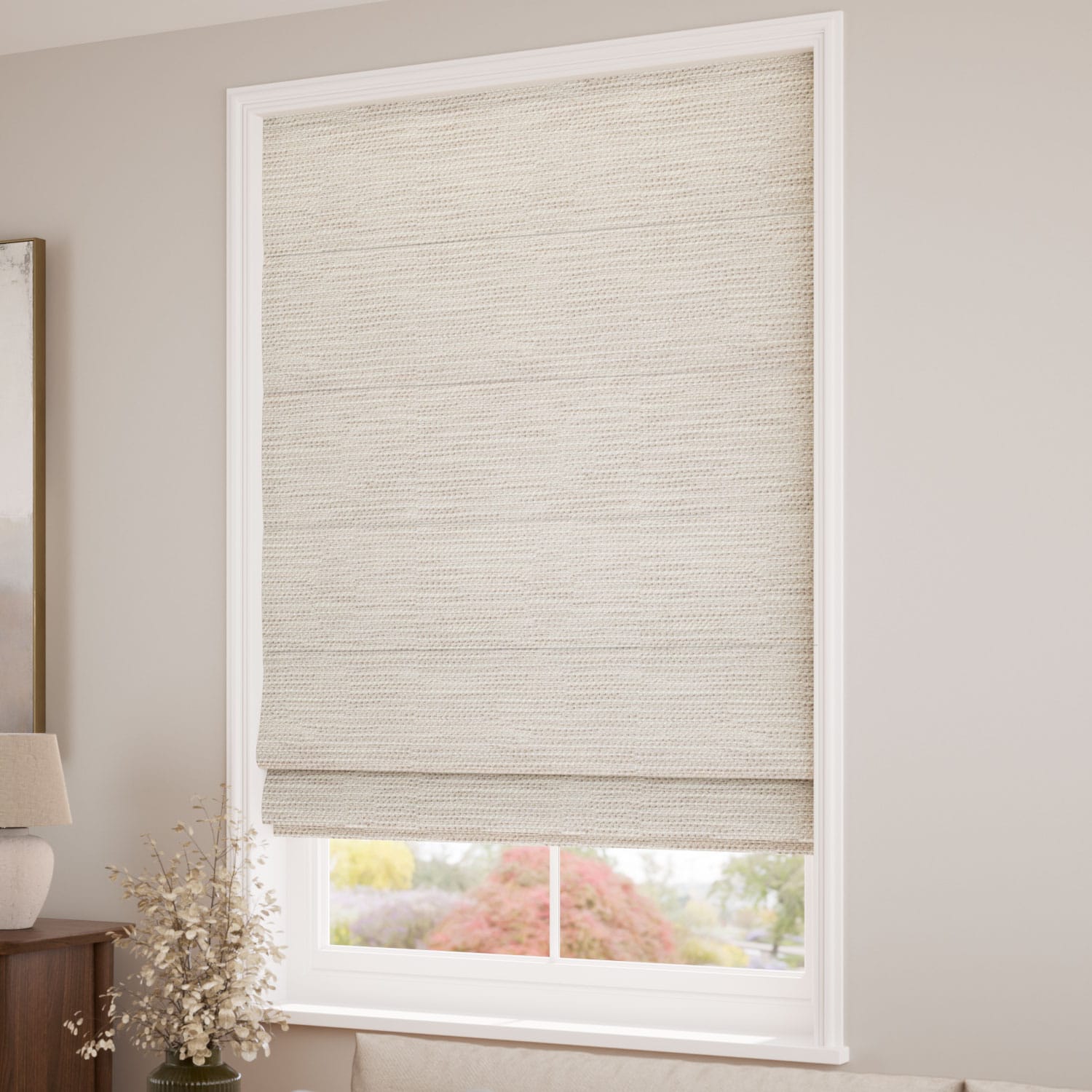 ColorizedZoom Cleo Limestone Roman Blind 7663