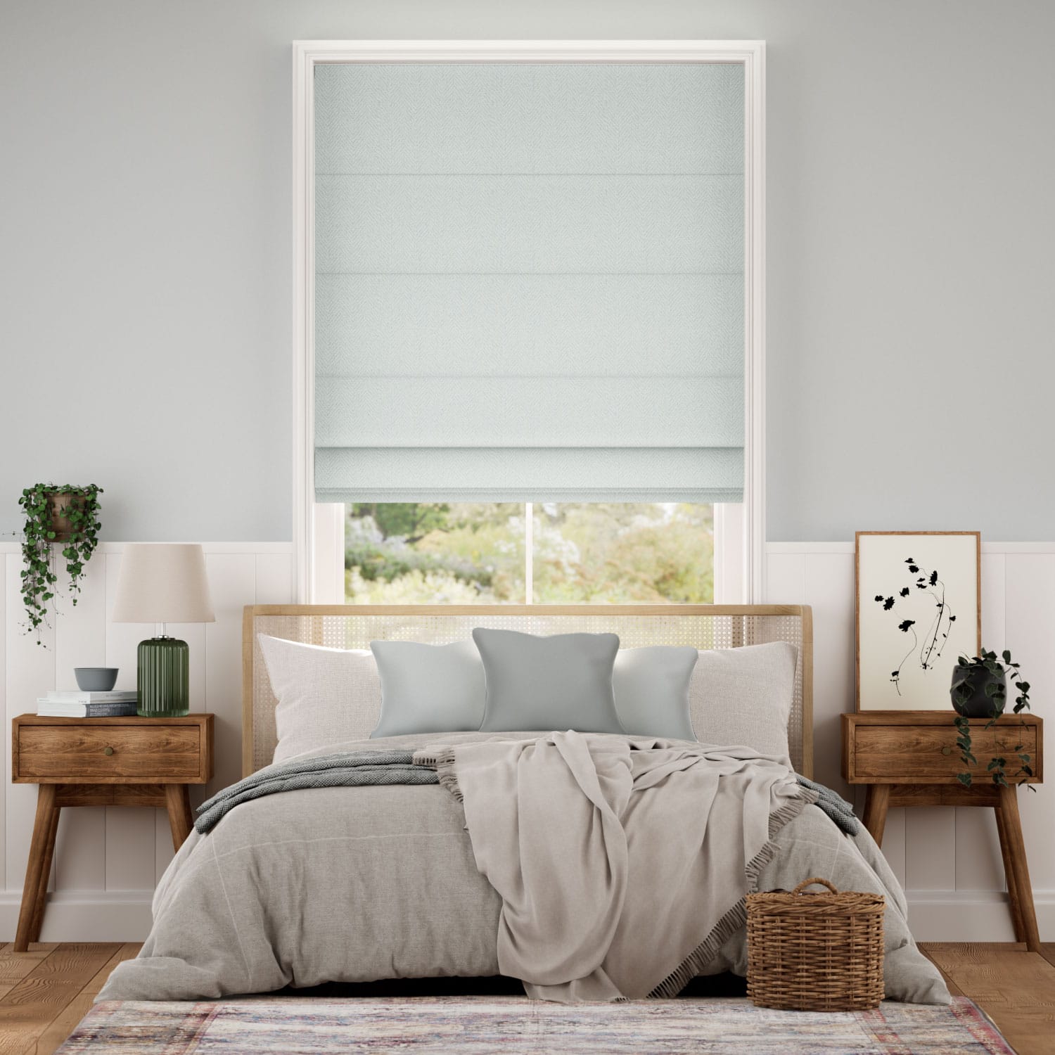 Colorized Odessa Powder Blue Roman Blind 7668