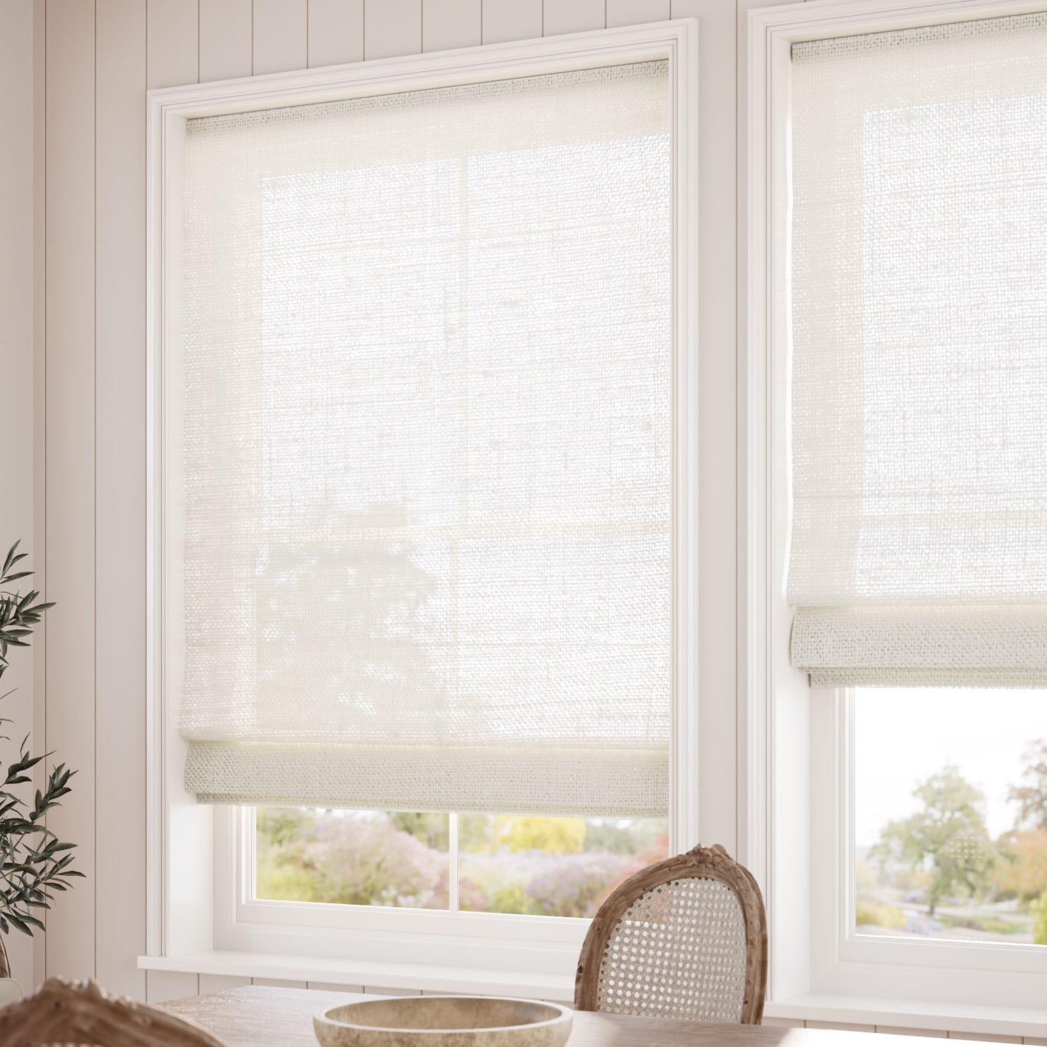 ColorizedZoom Lumiere Unlined Ariel Classic Cream Roman Blind 7673