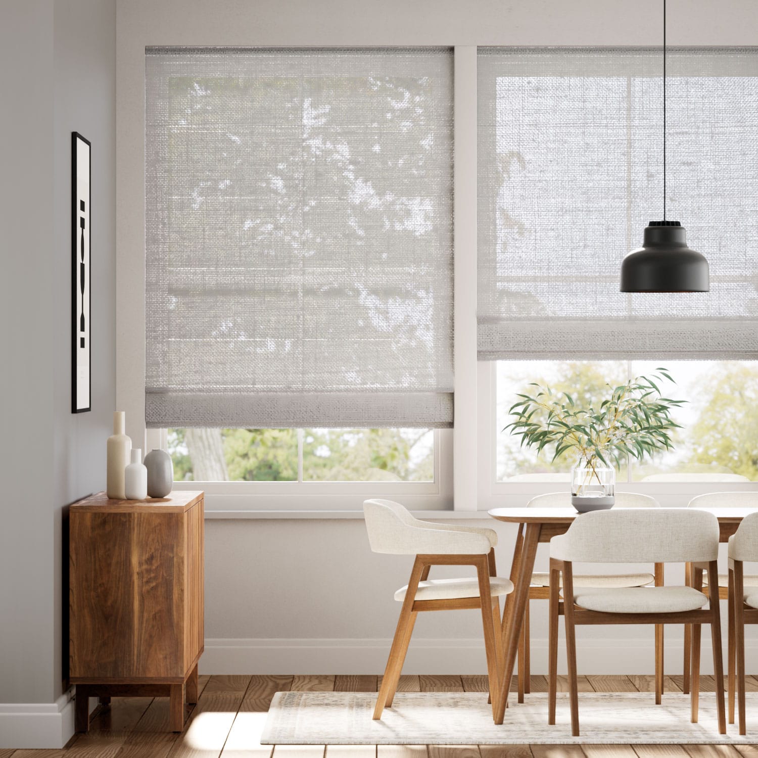 Colorized Lumiere Unlined Ariel Silver Stone Roman Blind 7678