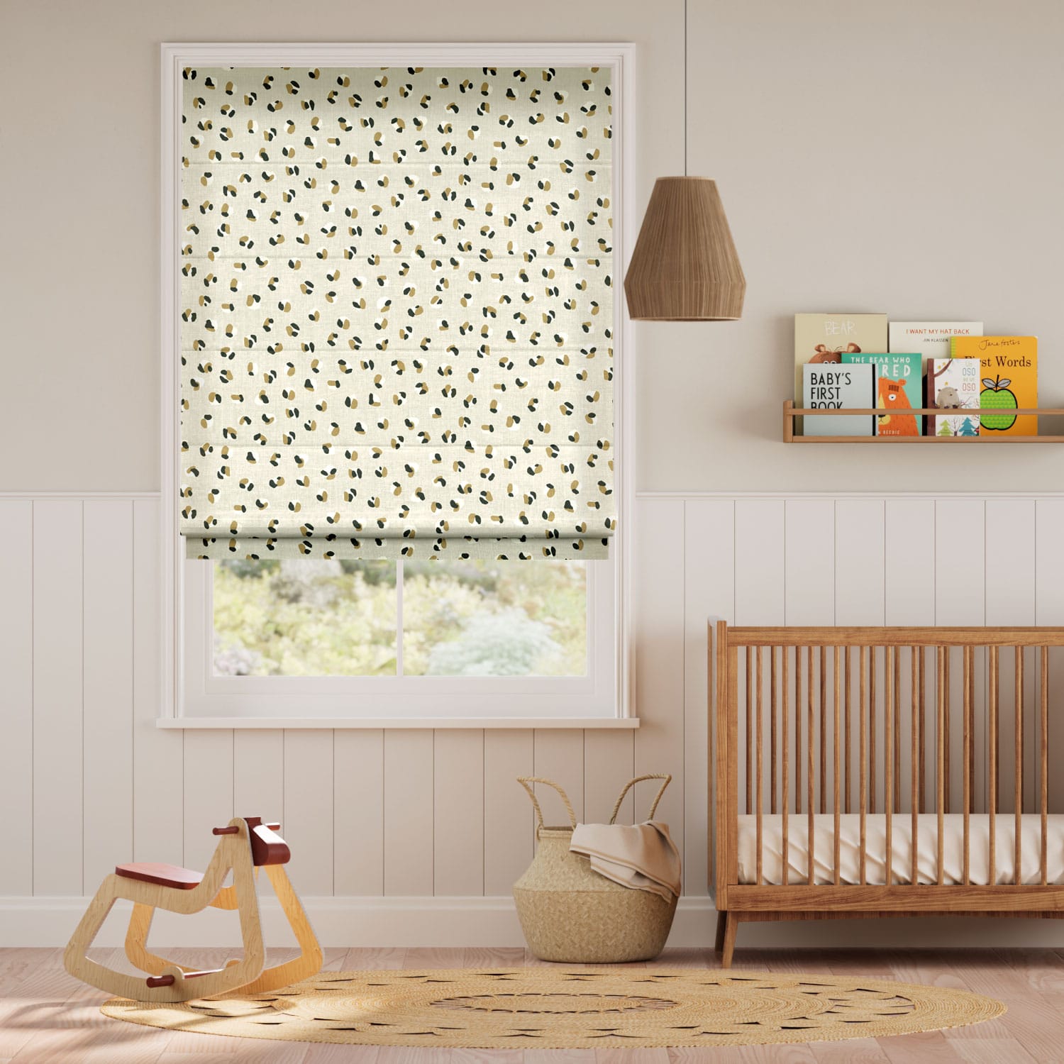 Colorized Leopard Dots Linen Roman Blind 8909