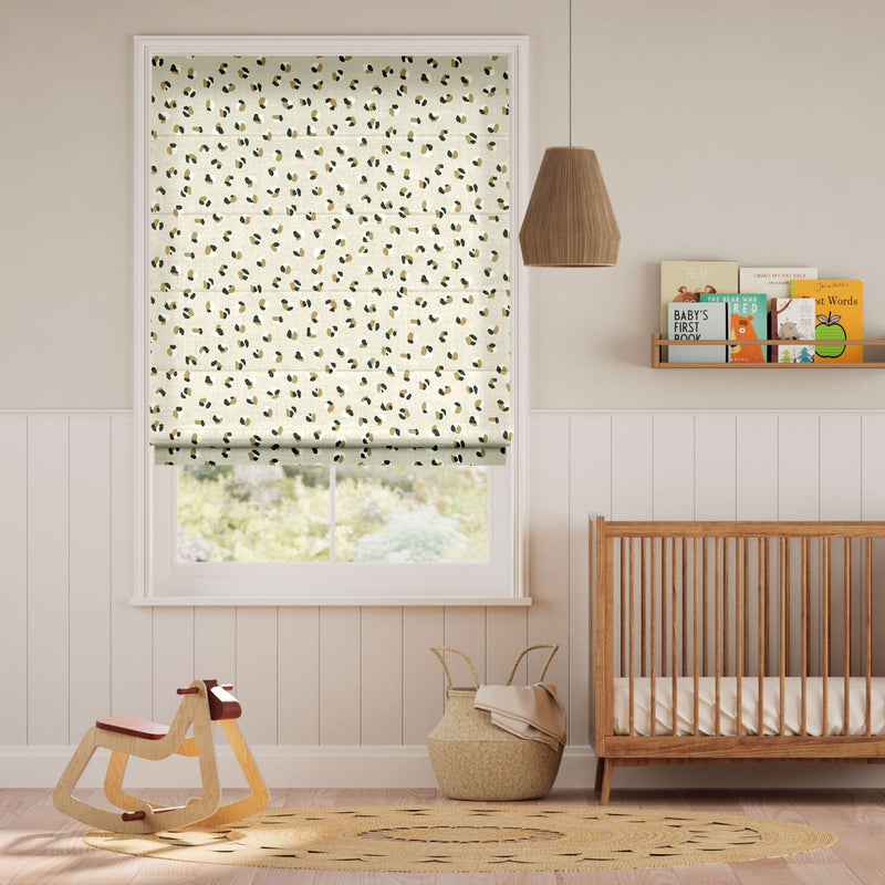 Colorized Leopard Dots Linen Roman Blind 8909