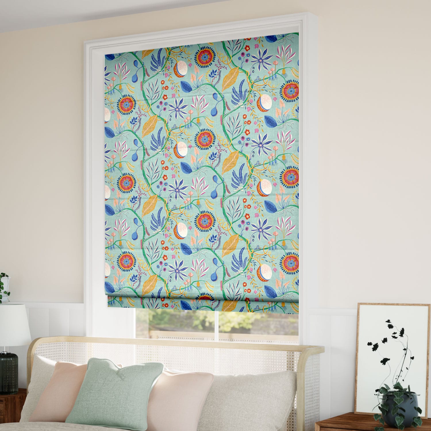 ColorizedZoom Jackfruit & The Beanstalk Sky Roman Blind
