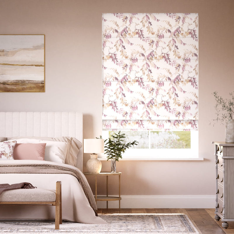 Colorized Watercolour Canopy Mauve Roman Blind 7702
