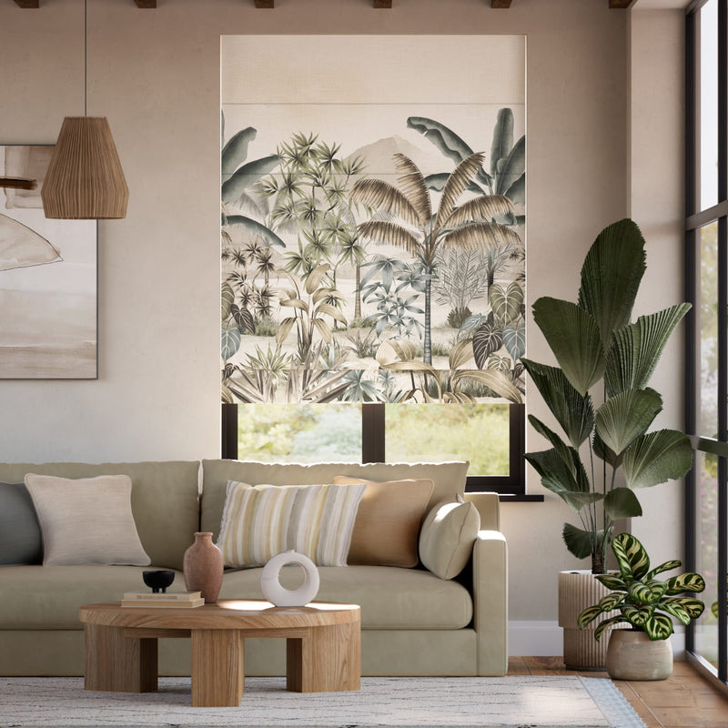 Colorized Mountain Palm Dawn Roman Blind 7705