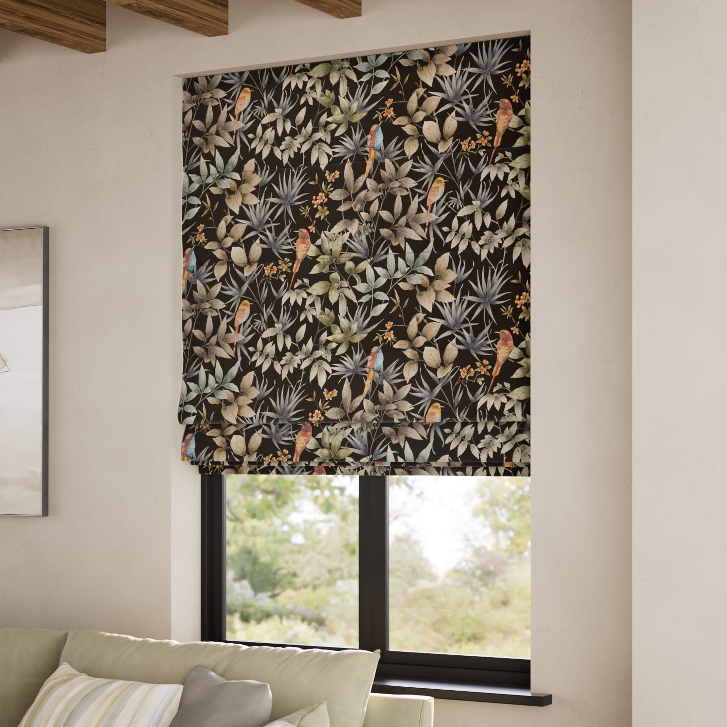 ColorizedZoom Paradiso Velvet Charcoal Roman Blind 7711