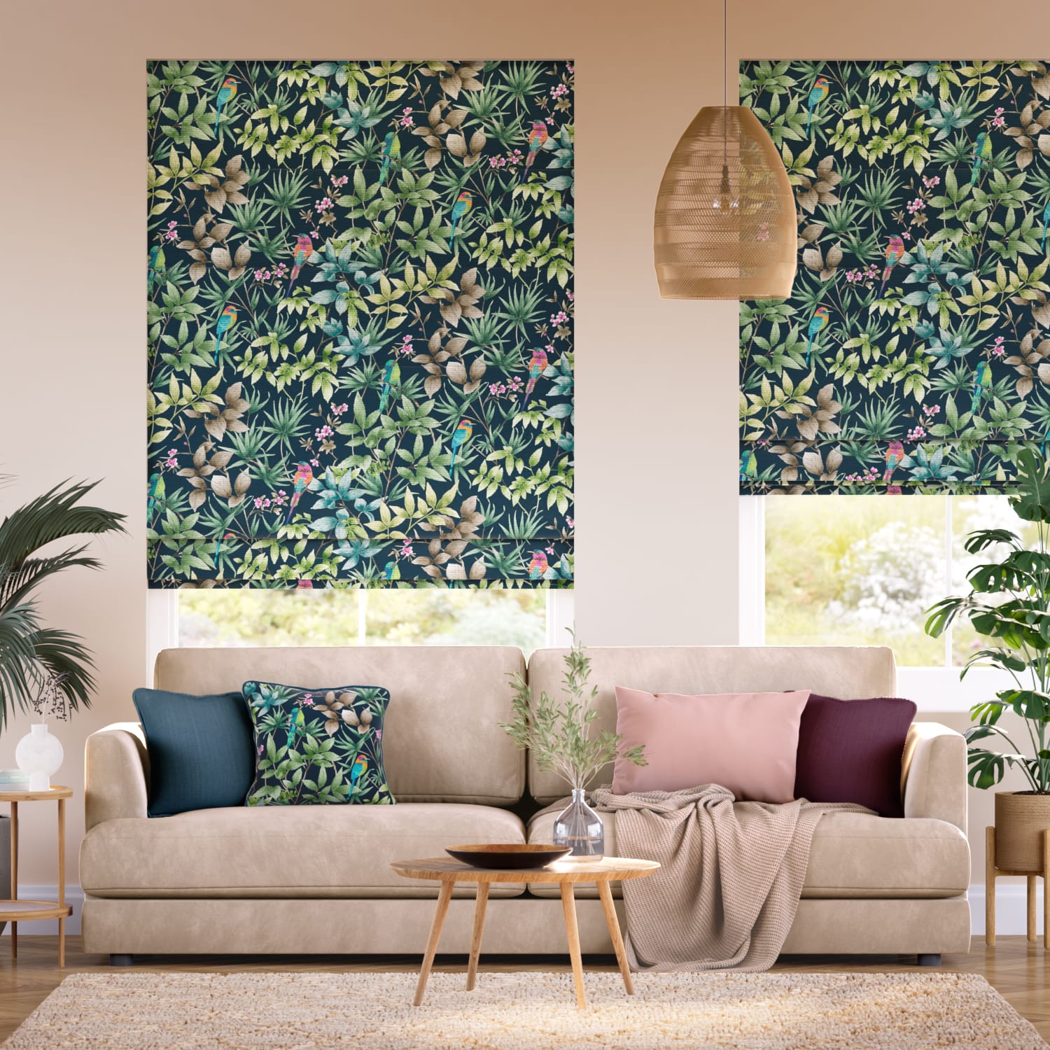 Colorized Paradiso Teal Roman Blind 7710