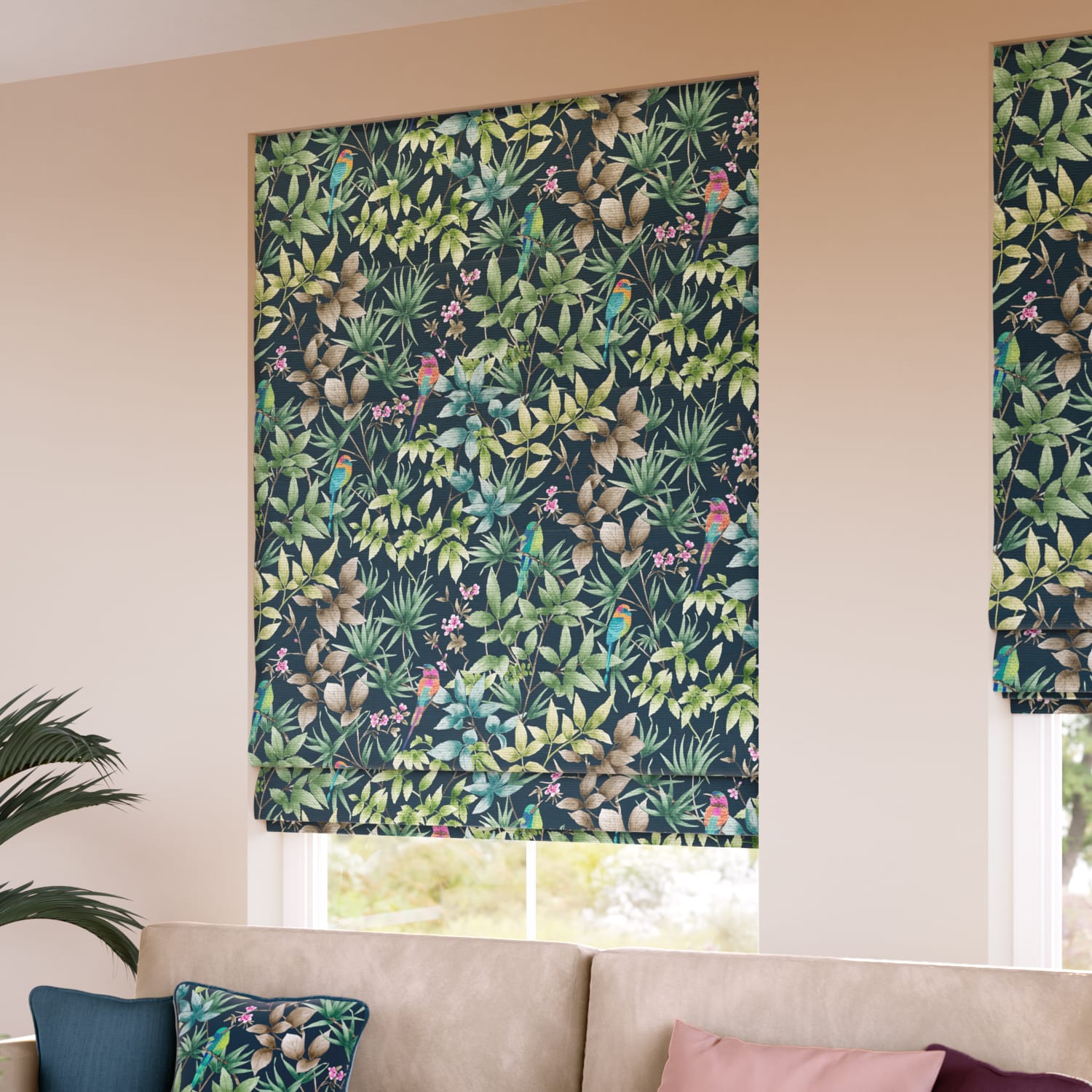 ColorizedZoom Paradiso Teal Roman Blind 7710