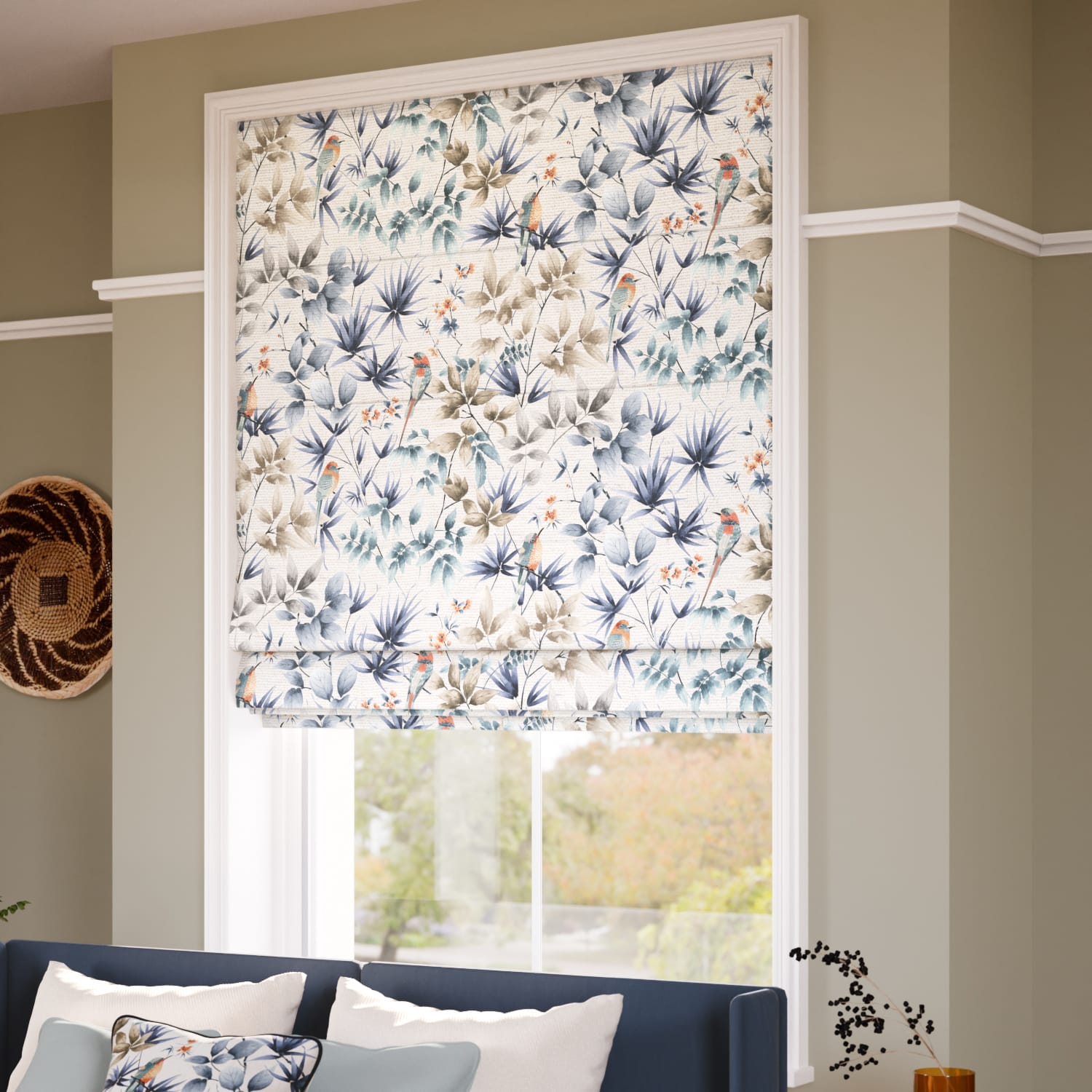 ColorizedZoom Paradiso Blue Stone Roman Blind 7708
