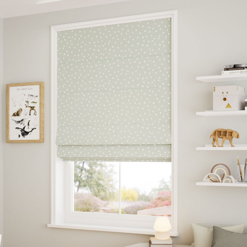 ColorizedZoom Dotty Dots Dove Roman Blind 7716